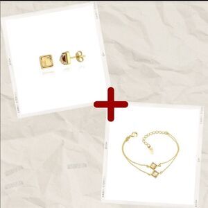 SECOND HOLE EARRING KIT AND VERSATILE GOLDEN SHADOW + GOLD BRACELET PLATED